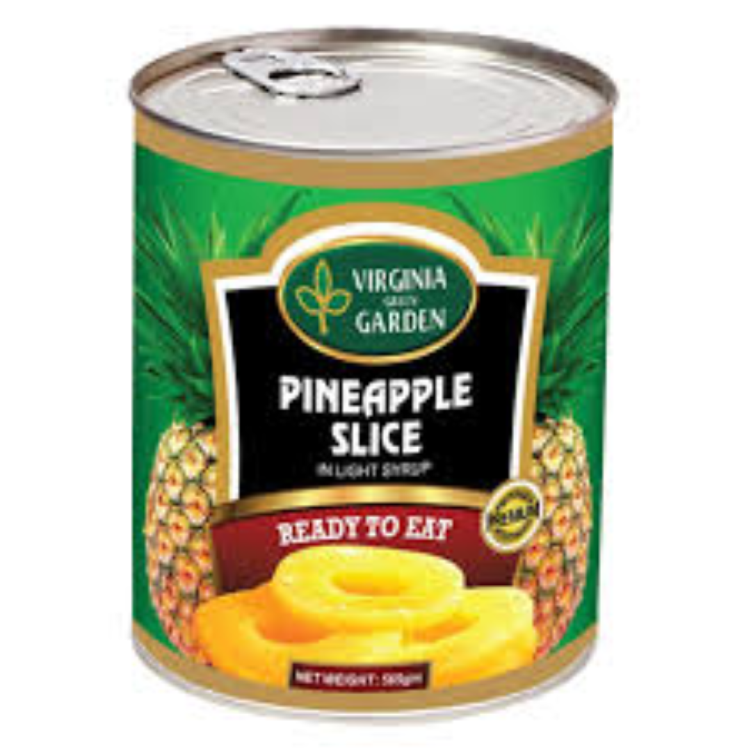 VIRGINIA G.GARDEN PINEAPPLE SLICES 565G